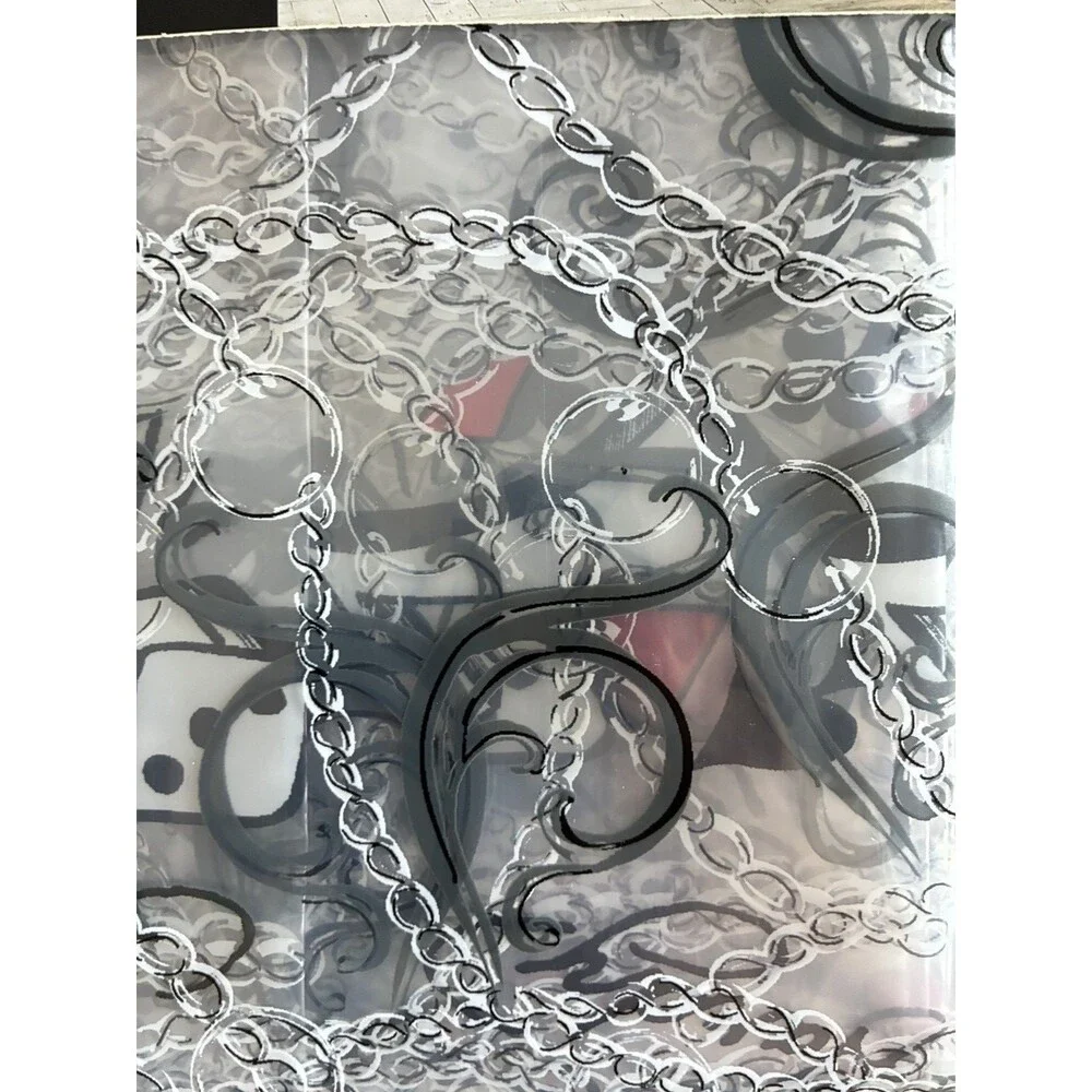 Ed Hardy Printed PEVA Shower Curtain Liner Tattoo Skull Chains 72x72 New